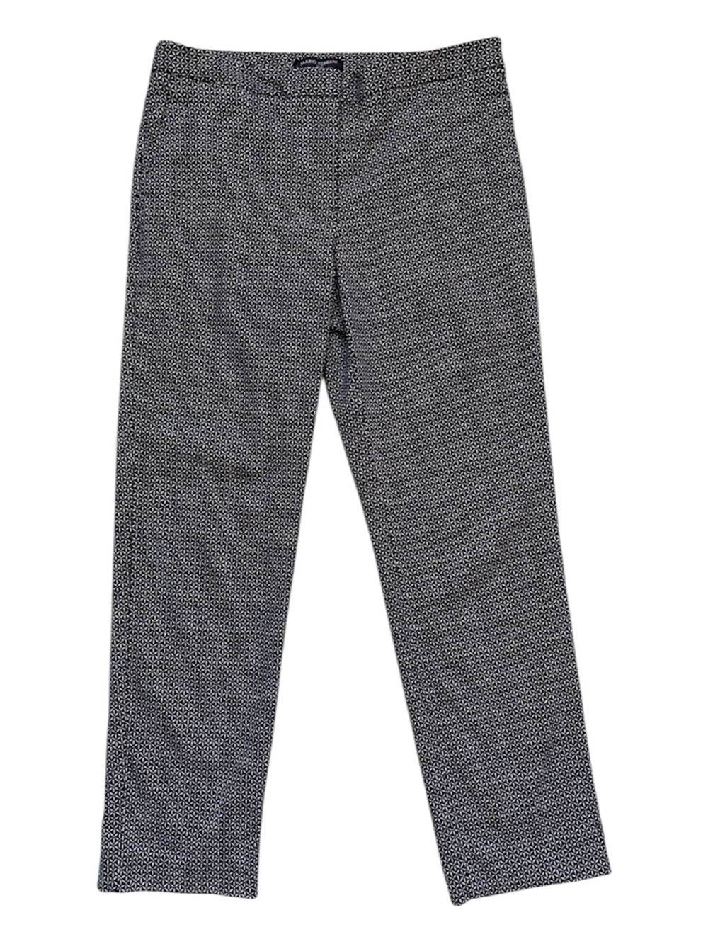 Mario Serrani Black & White Geometric Print Tailored Ankle Stretchy Pants Size 6